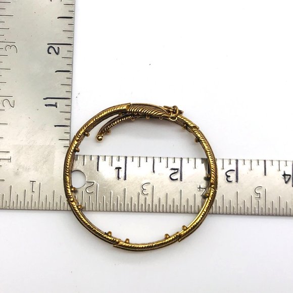Vintage Bracelet Feather design wrap style brushed gold finish by Alex & Ani - Picture 3 of 4